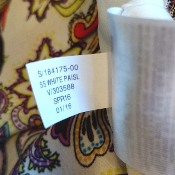 NWOT Banana Republic Paisley Dress, Size Small, White with Multicolored Design - Picture 10 of 10